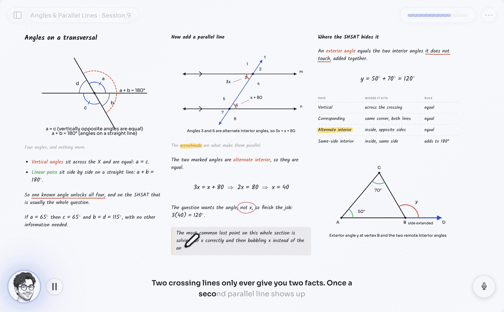 Eigen one-on-one geometry lesson experience